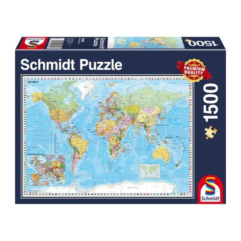 Puzzle Planisphere - SCHMIDT SPIELE - 1500 pieces - Voyage et cartes - Puzzle Planisphere - SCHMIDT SPIELE - 1500 pieces - Voyage et cartes -