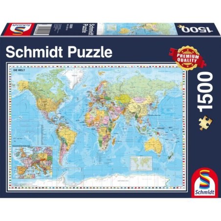 Puzzle Planisphere - SCHMIDT SPIELE - 1500 pieces - Voyage et cartes -