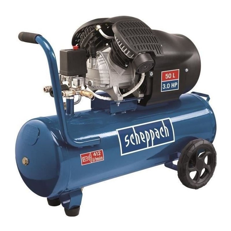 Compresseur d'air horizontal a double cylindres Scheppach HC53DC - 50L Compresseur d'air horizontal a double cylindres Scheppach HC53DC - 50L
