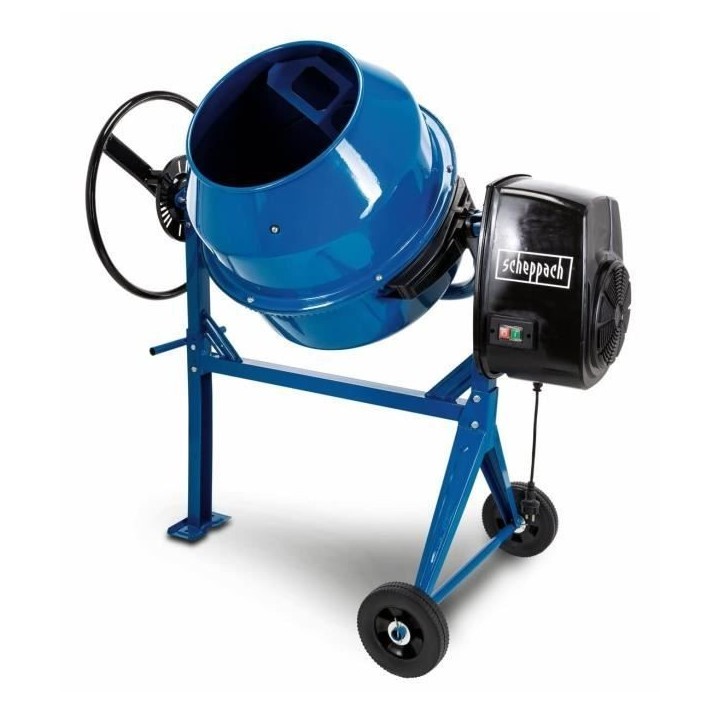 Bétonniere électrique 125L - SCHEPPACH - MIX125 - Tambour renforcé - Roues pour déplacement Bétonniere électrique 125L - SCHEPPACH - MIX125 - Tambour renforcé - Roues pour déplacement
