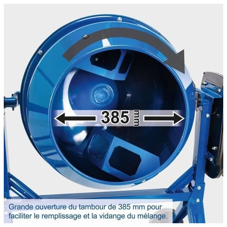 Bétonniere électrique 125L - SCHEPPACH - MIX125 - Tambour renforcé - Roues pour déplacement Bétonniere électrique 125L - SCHEPPACH - MIX125 - Tambour renforcé - Roues pour déplacement