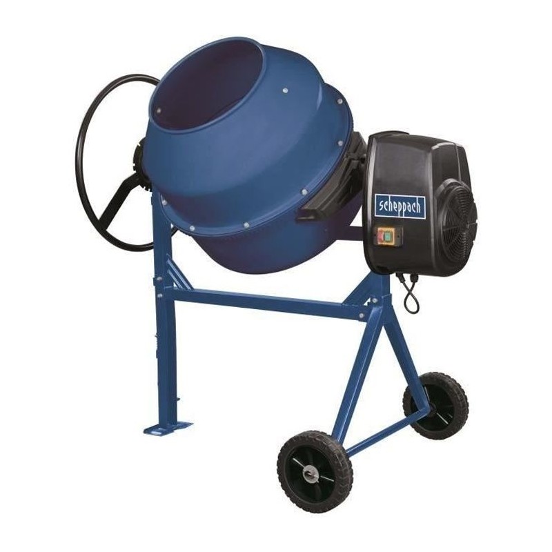 Bétonniere électrique SCHEPPACH MIX160 - 160L - Roues et volant de b