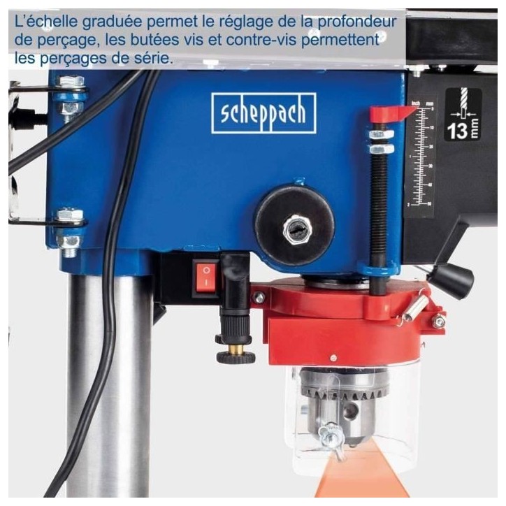 Perceuse a colonne - SCHEPPACH - DP16VLS - 500W - Laser intégré