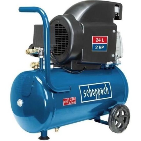 Compresseur d'air horizontal Scheppach HC26 - 24L - 1500 W - 8 bars (L