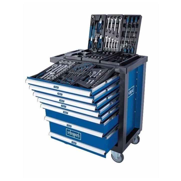 SCHEPPACH Servante d'atelier 70 outils 7 tiroirs TW1100