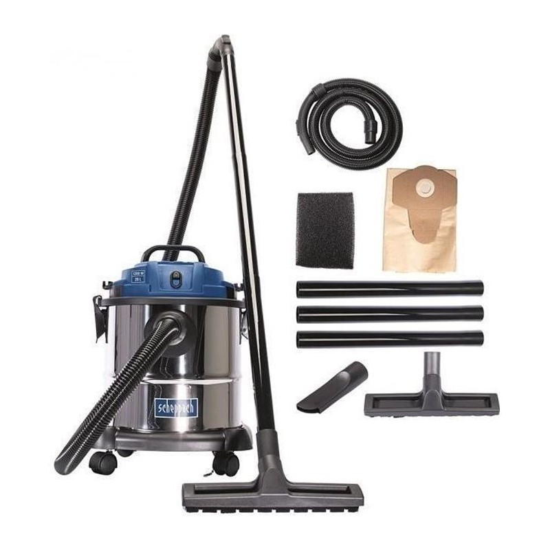 Aspirateur eau et poussiere Scheppach - NTS20 - Cuve inox 20L - 1200W Aspirateur eau et poussiere Scheppach - NTS20 - Cuve inox 20L - 1200W