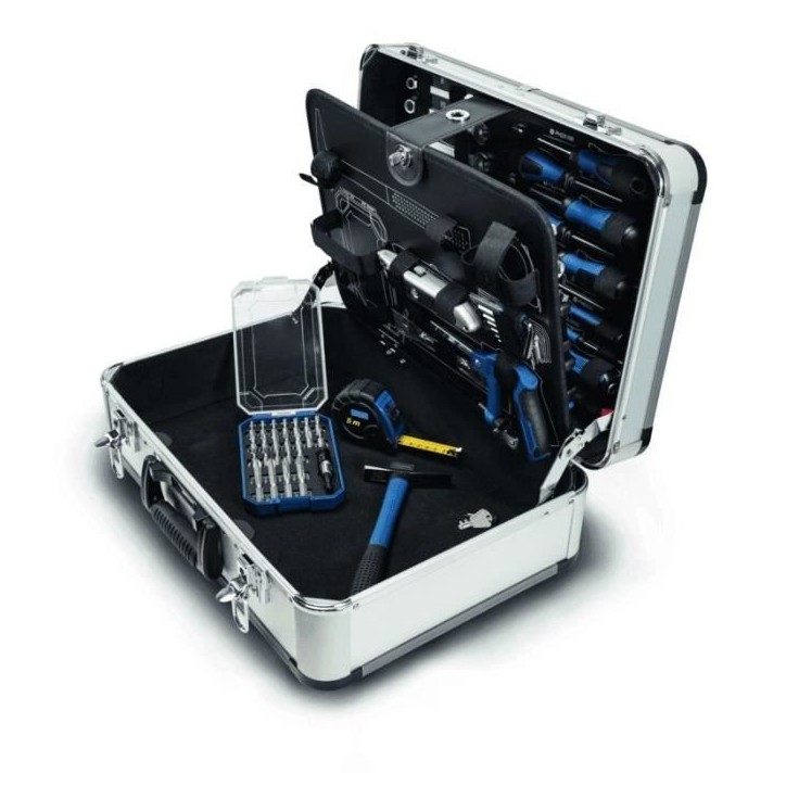 Mallette a outils de 102 pieces - SCHEPPACH - TB150 - Outils en acier chrome vanadium - Mallette en aluminium, verrouillable