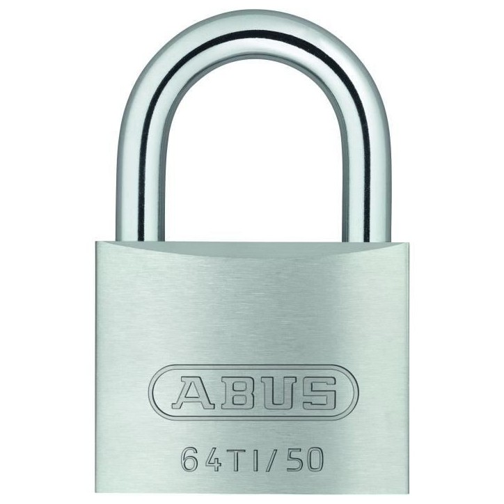 Cadenas - ABUS - 64TI/50 Titalium - Corps aluminium - Clé paracentrique - Risque de vol moyen Cadenas - ABUS - 64TI/50 Titalium - Corps aluminium - Clé paracentrique - Risque de vol moyen