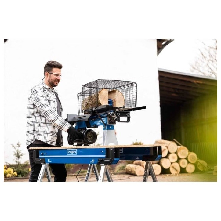Fendeur de bûches électrique horizontal HL760LS 7T 2200W - SCHEPPACH - 52cm Ø 25 cm - avec support Fendeur de bûches électrique horizontal HL760LS 7T 2200W - SCHEPPACH - 52cm Ø 25 cm - avec support