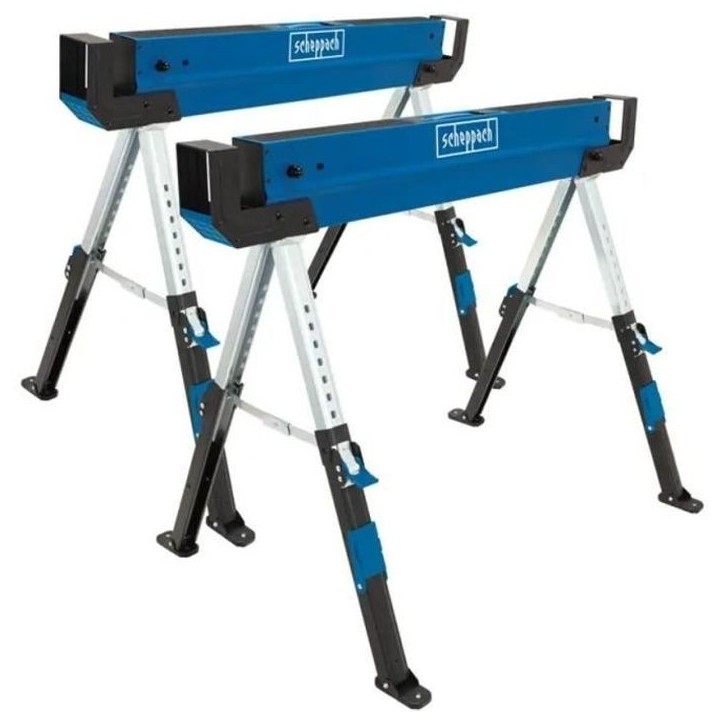 Lot de 2 Tréteaux de chantier en acier SCHEPPACH MWB600 - 820mm - 600kg par tréteau Lot de 2 Tréteaux de chantier en acier SCHEPPACH MWB600 - 820mm - 600kg par tréteau