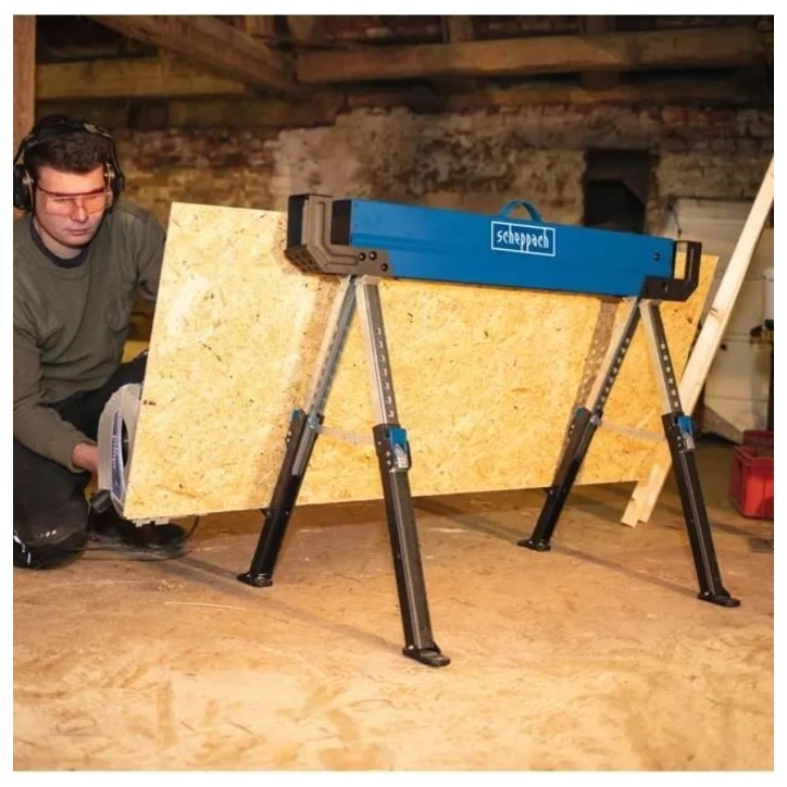 Lot de 2 Tréteaux de chantier en acier SCHEPPACH MWB600 - 820mm - 600kg par tréteau Lot de 2 Tréteaux de chantier en acier SCHEPPACH MWB600 - 820mm - 600kg par tréteau