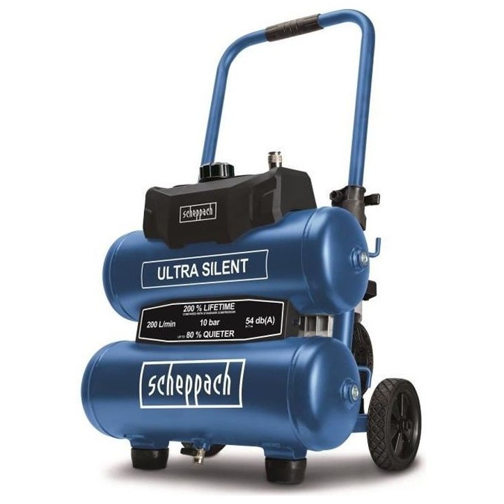 Compresseur d'air ultra-silencieux horizontal Scheppach HC20SI - 20L - 750 W - 10 bars Compresseur d'air ultra-silencieux horizontal Scheppach HC20SI - 20L - 750 W - 10 bars