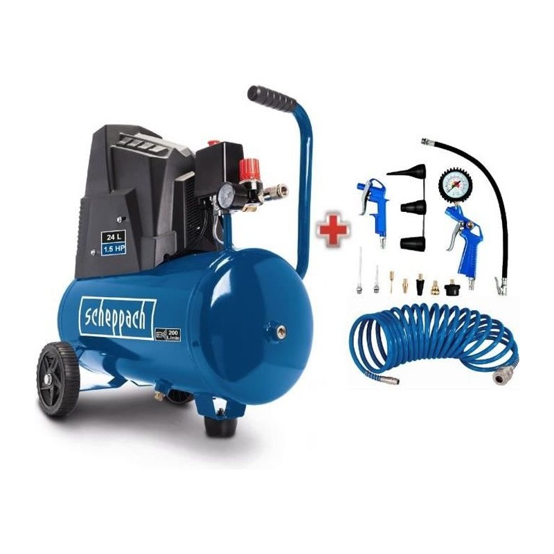 Compresseur d'air horizontal Scheppach HC30o - 24L - 110 W - 8 bars (L Compresseur d'air horizontal Scheppach HC30o - 24L - 110 W - 8 bars (L
