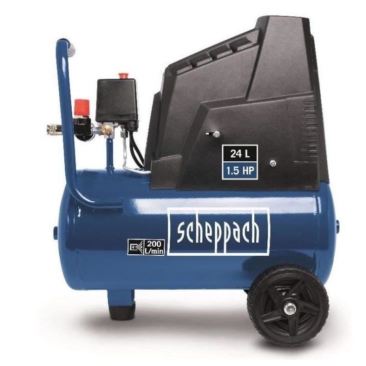 Compresseur d'air horizontal Scheppach HC30o - 24L - 110 W - 8 bars (Livré avec un jeu de 13 accessoires) Compresseur d'air horizontal Scheppach HC30o - 24L - 110 W - 8 bars (Livré avec un jeu de 13 accessoires)