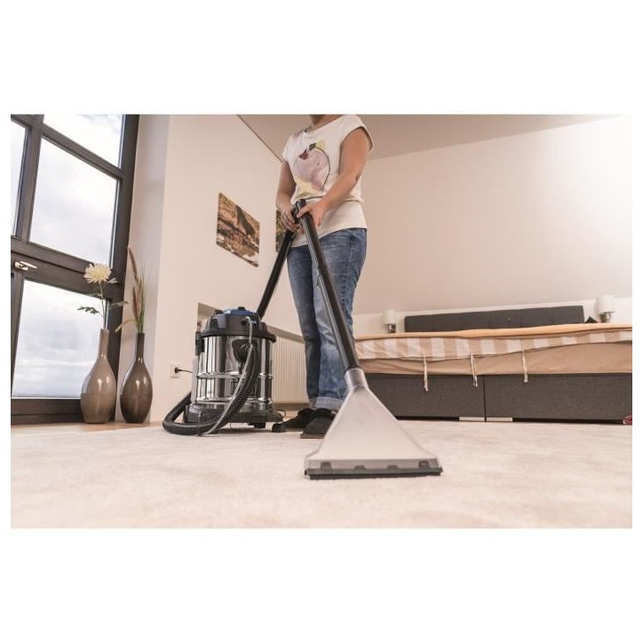 Aspirateur Injecteur Extracteur eau et poussiere SCHEPPACH SprayVac20 - 1600W - Cuve Inox - Gris - 5 en 1
