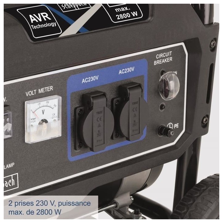 Groupe électrogene SCHEPPACH SG3200x - Puissance max 2800W - Essence - Bleu Groupe électrogene SCHEPPACH SG3200x - Puissance max 2800W - Essence - Bleu