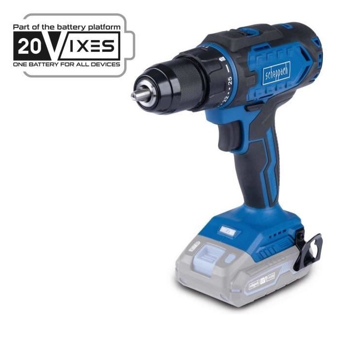 Perceuse visseuse sans fil C-DD45-X - 45 Nm mandrin 13mm - SCHEPPACH 20V IXES - sans batterie ni chargeur Perceuse visseuse sans fil C-DD45-X - 45 Nm mandrin 13mm - SCHEPPACH 20V IXES - sans batterie ni chargeur