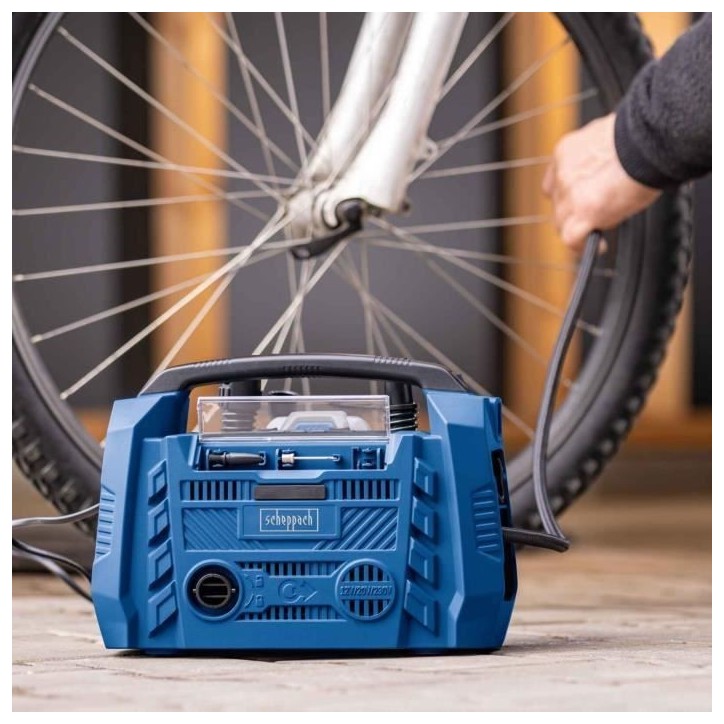 Compresseur sans fil Airforce 6 - pression max 10,3bars - 6 accessoires inclus - SCHEPPACH 20V IXES - sans batterie ni chargeur