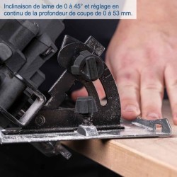 Scie circulaire sans fil C-HCS165-X - lame 165mm coupe max 53mm a 90°