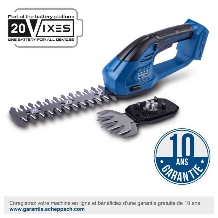 Coupes-bordures/taille-haies sans fil C-HTGS200-X - lame acier trempé - SCHEPPACH 20V IXES - sans batterie ni chargeur Coupes-bordures/taille-haies sans fil C-HTGS200-X - lame acier trempé - SCHEPPACH 20V IXES - sans batterie ni chargeur