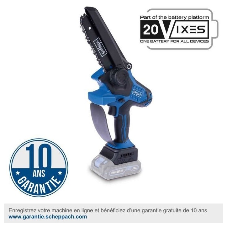 Tronçonneuse sans fil BC-PS150-X - longueur de coupe de 15,8cm + compacte et légere - SCHEPPACH 20V IXES - sans batterie ni ch
