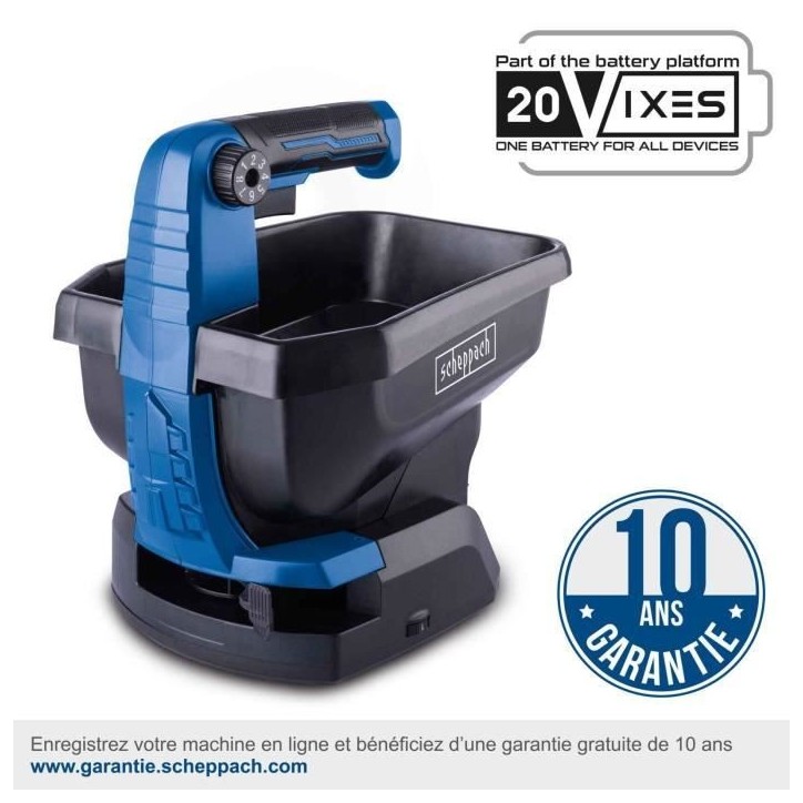 Epandeur sans fil C-GSP800-X - bac de 3,5L + capacité de surface 800m2 - SCHEPPACH 20V IXES - sans batterie ni chargeur