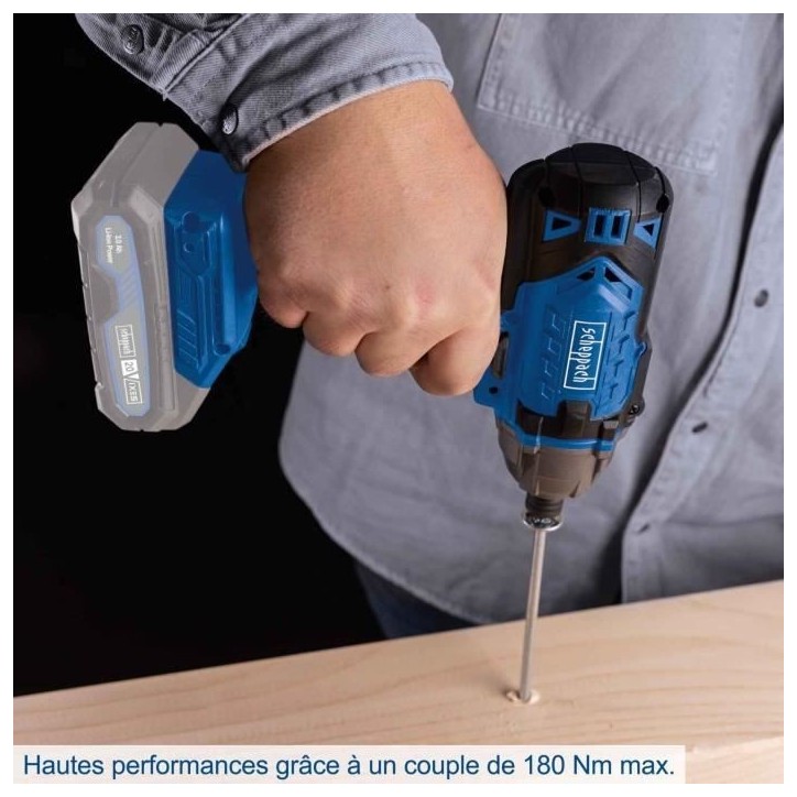 Clé a choc sans fil C-ID180-X - 1/4 brushless 180 Nm 3600 bmp - SCHEPPACH 20V IXES - sans batterie ni chargeur