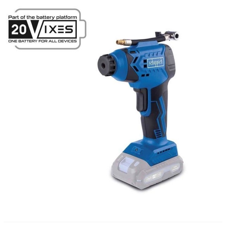 Compresseur sans fil C-AC20-X - pression max 7 bars - 6 accessoires inclus - SCHEPPACH 20V IXES - sans batterie ni chargeur Compresseur sans fil C-AC20-X - pression max 7 bars - 6 accessoires inclus - SCHEPPACH 20V IXES - sans batterie ni chargeur