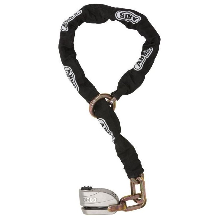 Antivol de chaîne - ABUS - 8008/12KS120 Black Loop - Chaîne 12 mm - Pene 16 mm - Alarme 100 dB - Cylindre Xplus - 2 clés Antivol de chaîne - ABUS - 8008/12KS120 Black Loop - Chaîne 12 mm - Pene 16 mm - Alarme 100 dB - Cylindre Xplus - 2 clés