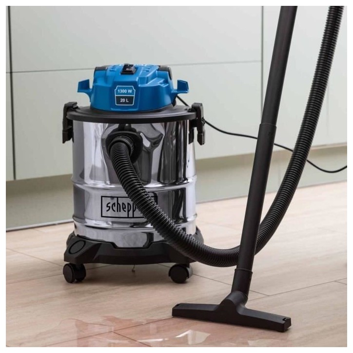 Aspirateur eau et poussiere V20 - 1300 W - Cuve acier inoxydable 20L - SCHEPPACH