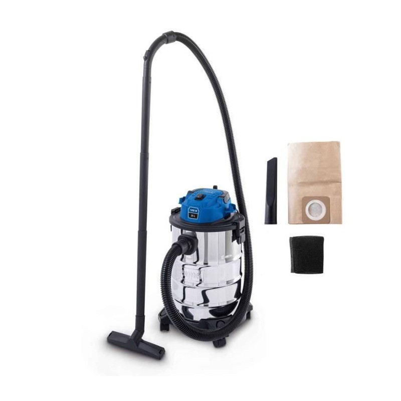 Aspirateur eau et poussiere VC25 - 1200W - Cuve inox 25L - SCHEPPACH