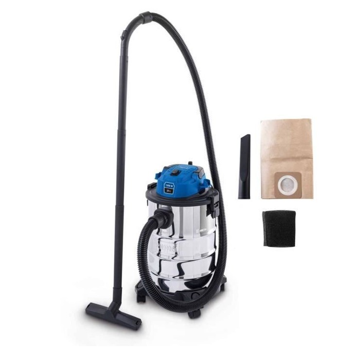 Aspirateur eau et poussiere VC25 - 1200W - Cuve inox 25L - SCHEPPACH