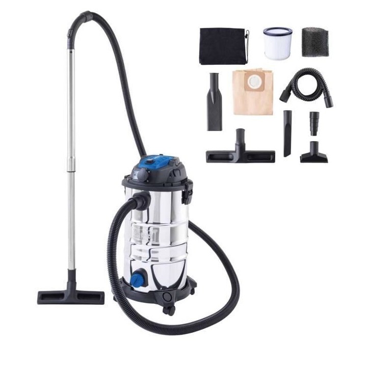 Aspirateur eau et poussiere VC30 premium - 1500 W - Cuve inox 30L - SCHEPPACH