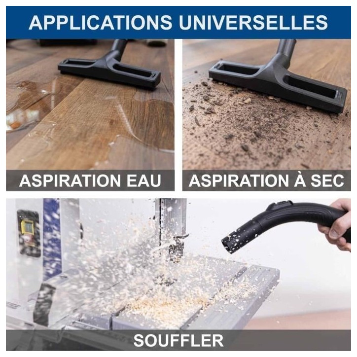 Aspirateur eau et poussiere VC50 - 1400 W - Cuve inox 50L - SCHEPPACH