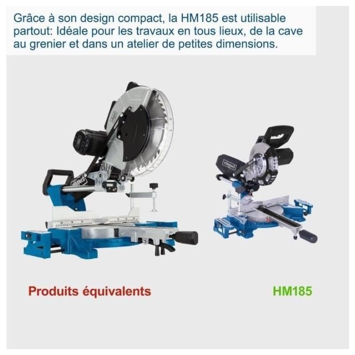Scie a onglet radiale - SCHEPPACH - HM 185 - 1400 W - Lame Ø 185 mm - Bois Scie a onglet radiale - SCHEPPACH - HM 185 - 1400 W - Lame Ø 185 mm - Bois