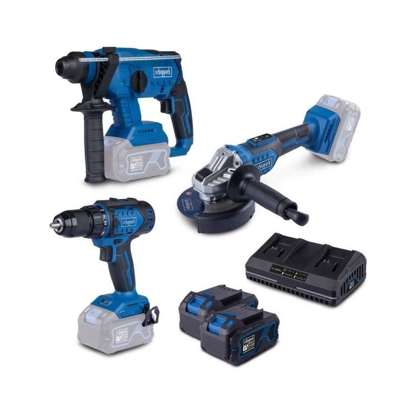 SCHEPPACH - Combot kit 20V IXES : perceuse + perforateur + meuleuse + SCHEPPACH - Combot kit 20V IXES : perceuse + perforateur + meuleuse +