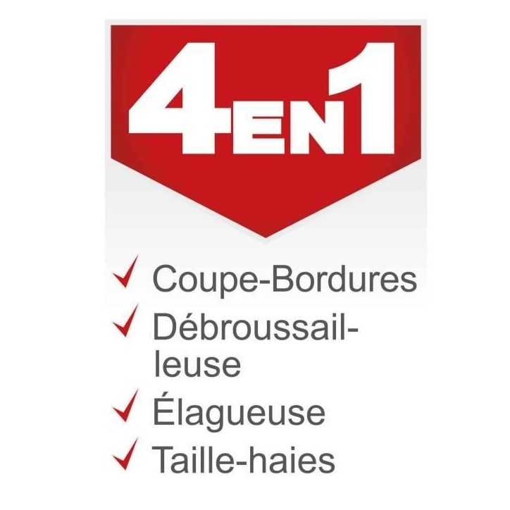 Débroussailleuse thermique 4 en 1 SCHEPPACH OMF52-4P (débrousailleuse, élagueuse, taille-haies, coupe-bordures)