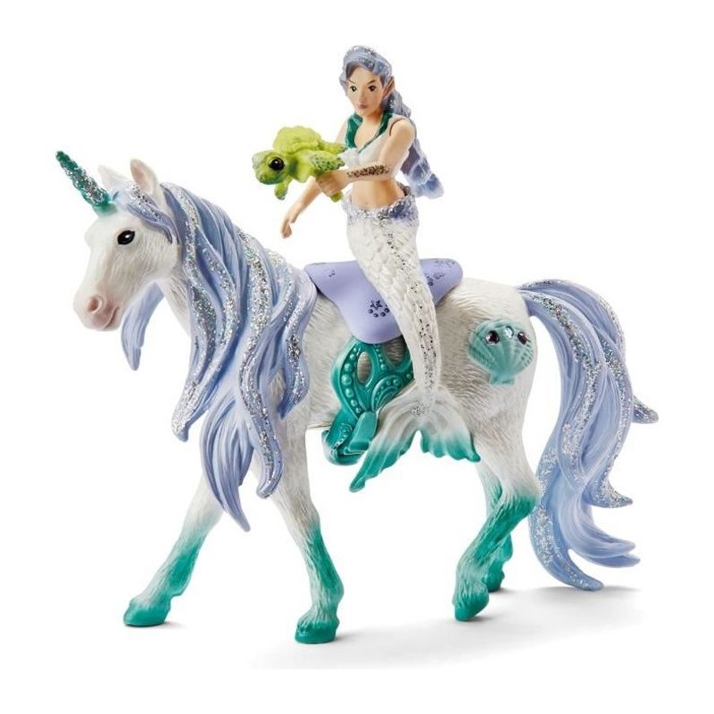 Sirene sur Licorne de mer, figurine fantastique, pour enfants des 5 an Sirene sur Licorne de mer, figurine fantastique, pour enfants des 5 an