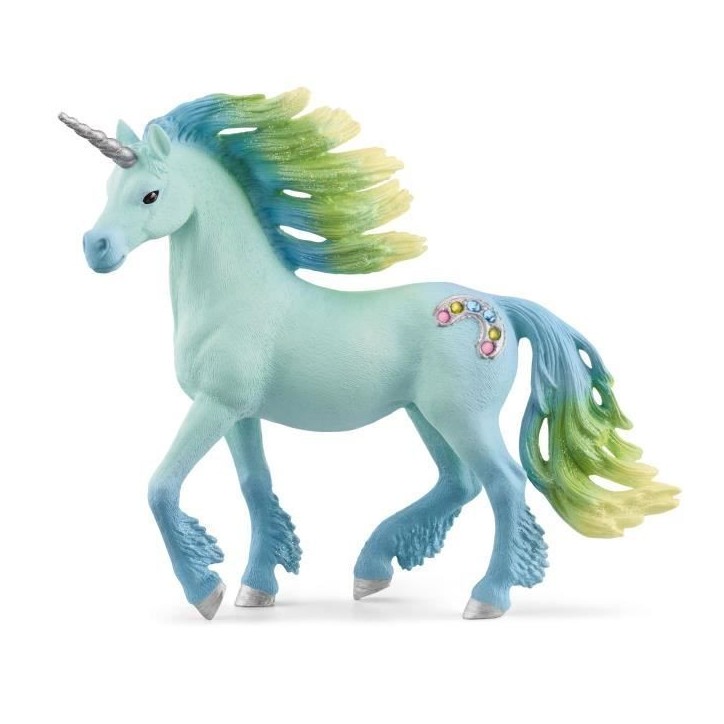 Figurine Licorne étalon Barbe a papa, Doux pelage, SCHLEICH 70722 bayala