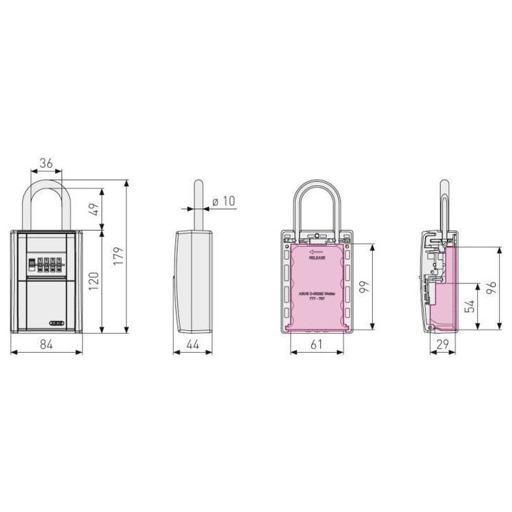 Boîte a clés - ABUS - 797 LED KeyGarage B - Anse - Code numérique personnalisable - LED - Stockage jusqu'a 20 clés Boîte a clés - ABUS - 797 LED KeyGarage B - Anse - Code numérique personnalisable - LED - Stockage jusqu'a 20 clés