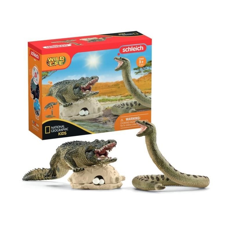Coffret Duel Aligator/Anaconda, figurines animaux sauvages, Schleich 4 Coffret Duel Aligator/Anaconda, figurines animaux sauvages, Schleich 4