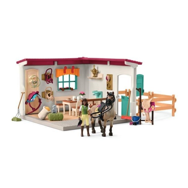 Sellerie du centre équestre, coffret avec 85 éléments inclus dont 1 cheval et 1 personnage, figurines pour enfants des 5 ans Sellerie du centre équestre, coffret avec 85 éléments inclus dont 1 cheval et 1 personnage, figurines pour enfants des 5 ans