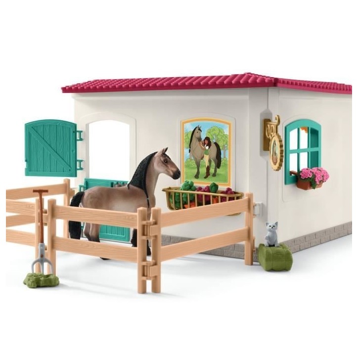 Sellerie du centre équestre, coffret avec 85 éléments inclus dont 1 cheval et 1 personnage, figurines pour enfants des 5 ans Sellerie du centre équestre, coffret avec 85 éléments inclus dont 1 cheval et 1 personnage, figurines pour enfants des 5 ans