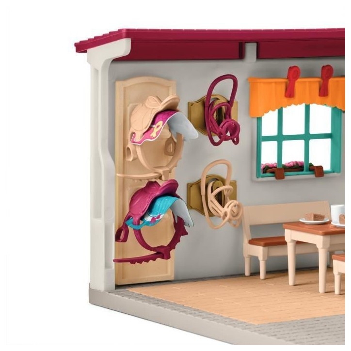 Sellerie du centre équestre, coffret avec 85 éléments inclus dont 1 cheval et 1 personnage, figurines pour enfants des 5 ans Sellerie du centre équestre, coffret avec 85 éléments inclus dont 1 cheval et 1 personnage, figurines pour enfants des 5 ans