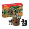 Coffret Jeux rigolos avec la noix, figurines animaux sauvages, Schleic