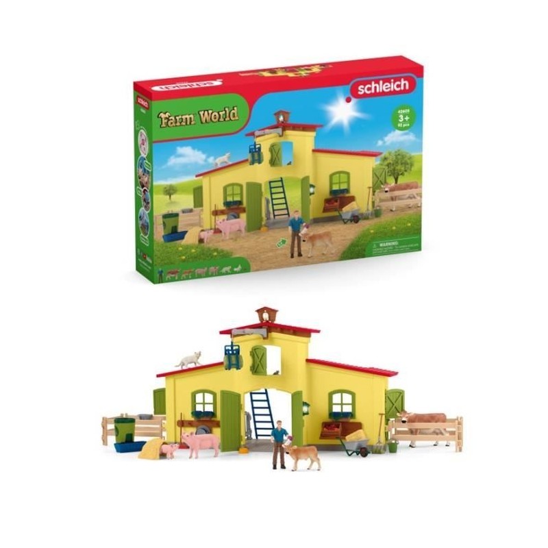 Ensemble de Figurines Animaux de la Ferme avec Accessoires - Coffret F Ensemble de Figurines Animaux de la Ferme avec Accessoires - Coffret F
