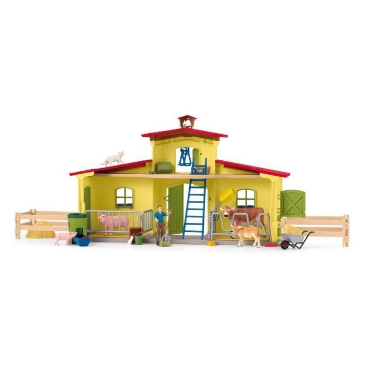 Ensemble de Figurines Animaux de la Ferme avec Accessoires - Coffret Ferme éducative de 92 Pieces avec Vache, Cheval, Cochon et Ensemble de Figurines Animaux de la Ferme avec Accessoires - Coffret Ferme éducative de 92 Pieces avec Vache, Cheval, Cochon et