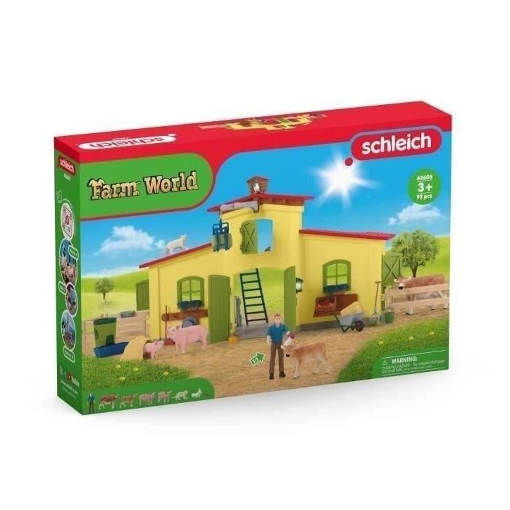 Ensemble de Figurines Animaux de la Ferme avec Accessoires - Coffret Ferme éducative de 92 Pieces avec Vache, Cheval, Cochon et Ensemble de Figurines Animaux de la Ferme avec Accessoires - Coffret Ferme éducative de 92 Pieces avec Vache, Cheval, Cochon et