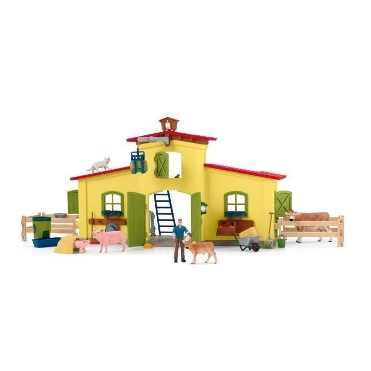 Ensemble de Figurines Animaux de la Ferme avec Accessoires - Coffret Ferme éducative de 92 Pieces avec Vache, Cheval, Cochon et Ensemble de Figurines Animaux de la Ferme avec Accessoires - Coffret Ferme éducative de 92 Pieces avec Vache, Cheval, Cochon et