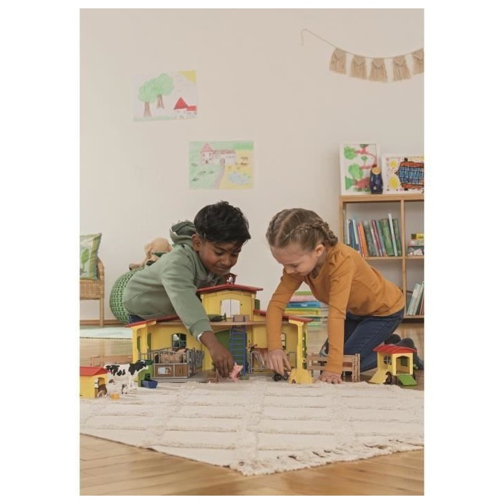 Ensemble de Figurines Animaux de la Ferme avec Accessoires - Coffret Ferme éducative de 92 Pieces avec Vache, Cheval, Cochon et Ensemble de Figurines Animaux de la Ferme avec Accessoires - Coffret Ferme éducative de 92 Pieces avec Vache, Cheval, Cochon et